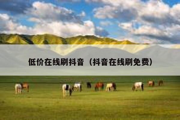 低价在线刷抖音（抖音在线刷免费） 第1张