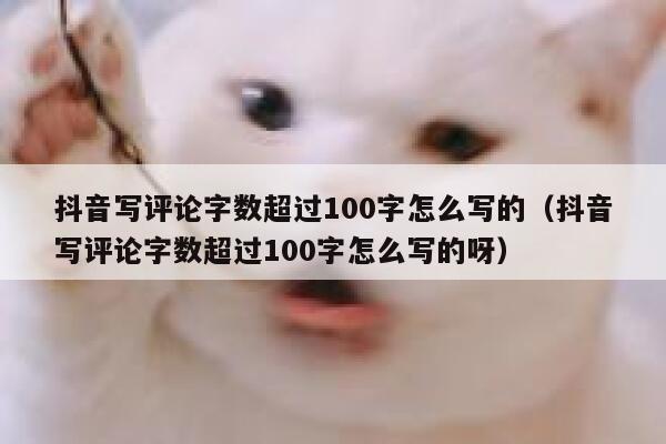 抖音写评论字数超过100字怎么写的(抖音写评论字数超过100字怎么写的呀) 第1张 抖音写评论字数超过100字怎么写的(抖音写评论字数超过100字怎么写的呀) 第1张