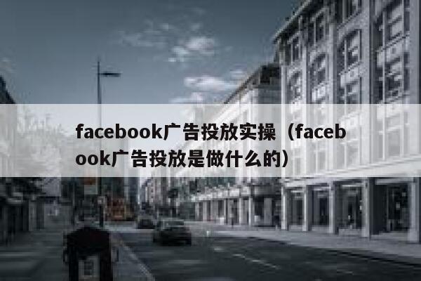 facebook广告投放实操（facebook广告投放是做什么的） 第1张
