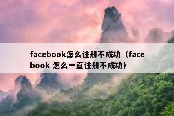 facebook怎么注册不成功（facebook 怎么一直注册不成功） 第1张