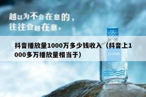 抖音播放量1000万多少钱收入（抖音上1000多万播放量相当于） 第1张