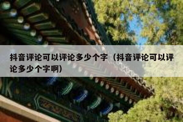抖音评论可以评论多少个字（抖音评论可以评论多少个字啊） 第1张