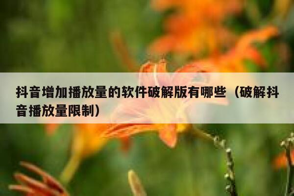 抖音增加播放量的软件破解版有哪些（破解抖音播放量限制） 第1张