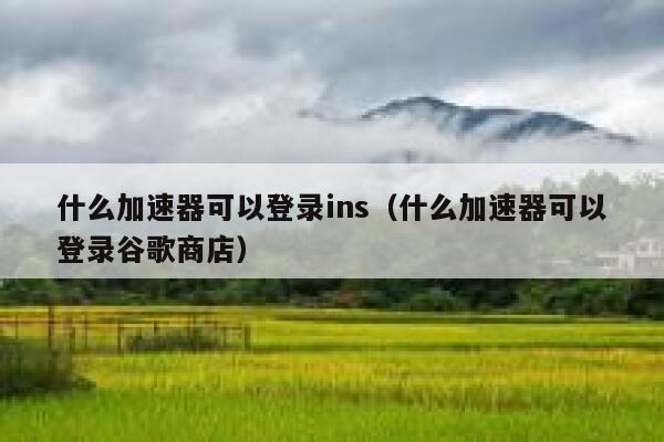 什么加速器可以登录ins（什么加速器可以登录谷歌商店） 第1张