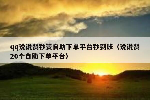 qq说说赞秒赞自助下单平台秒到账（说说赞20个自助下单平台） 第1张