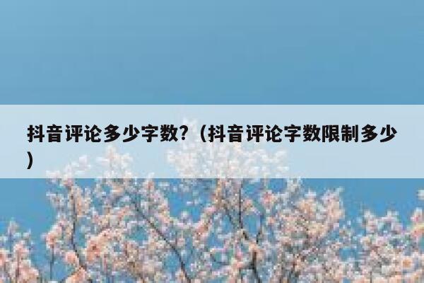 抖音评论多少字数?(抖音评论字数限制多少) 第1张 抖音评论多少字数?(抖音评论字数限制多少) 第1张