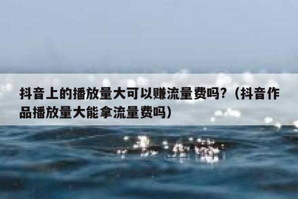 抖音上的播放量大可以赚流量费吗?（抖音作品播放量大能拿流量费吗） 第1张