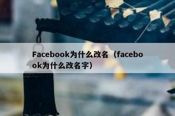 Facebook为什么改名（facebook为什么改名字） 第1张