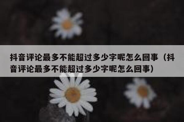 抖音评论最多不能超过多少字呢怎么回事（抖音评论最多不能超过多少字呢怎么回事） 第1张