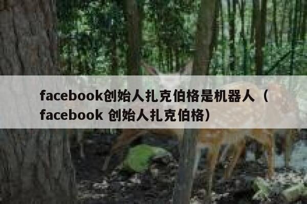 facebook创始人扎克伯格是机器人（facebook 创始人扎克伯格） 第1张