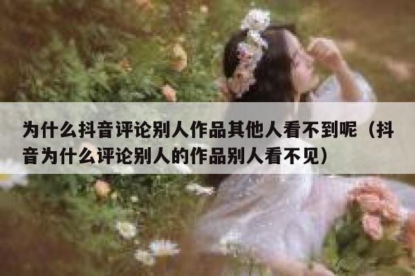 为什么抖音评论别人作品其他人看不到呢（抖音为什么评论别人的作品别人看不见） 第1张