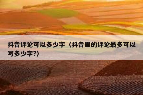 抖音评论可以多少字（抖音里的评论最多可以写多少字?） 第1张