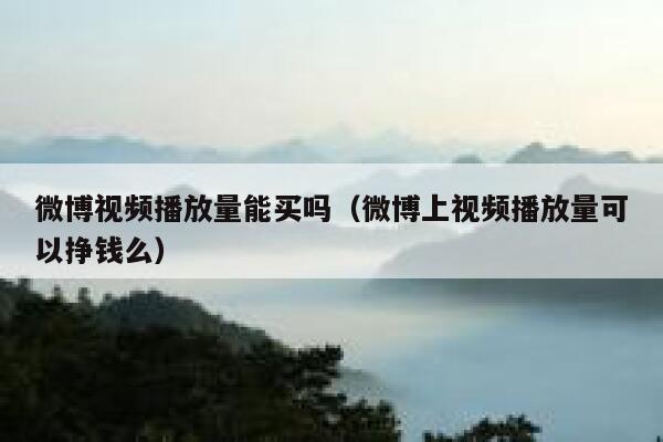 微博视频播放量能买吗（微博上视频播放量可以挣钱么） 第1张