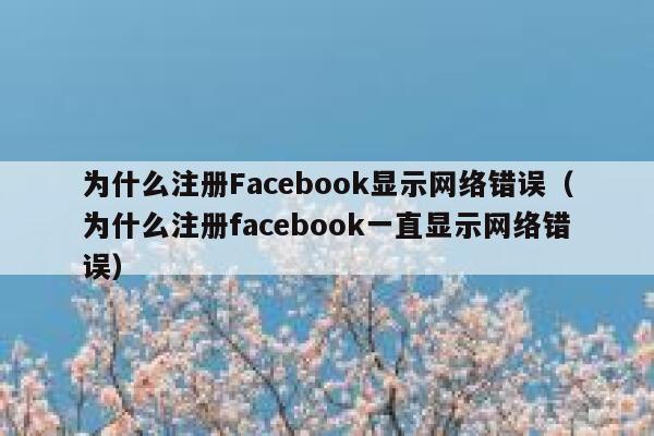 为什么注册Facebook显示网络错误（为什么注册facebook一直显示网络错误） 第1张