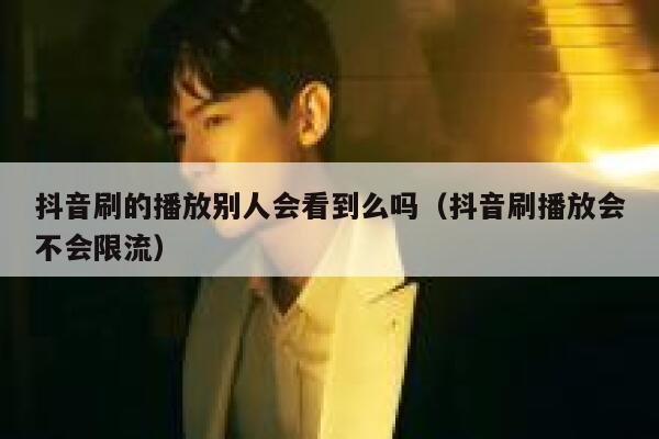 抖音刷的播放别人会看到么吗（抖音刷播放会不会限流） 第1张
