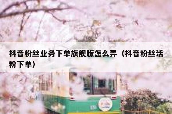 抖音粉丝业务下单旗舰版怎么弄（抖音粉丝活粉下单） 第1张