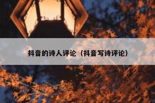 抖音的诗人评论（抖音写诗评论） 第1张