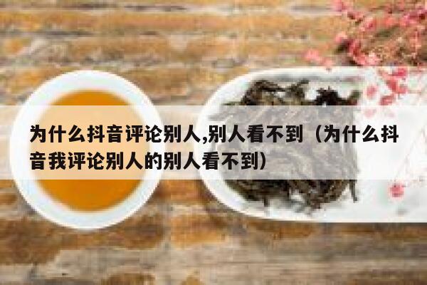 为什么抖音评论别人,别人看不到（为什么抖音我评论别人的别人看不到） 第1张