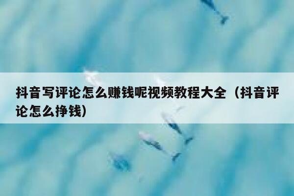 抖音写评论怎么赚钱呢视频教程大全（抖音评论怎么挣钱） 第1张
