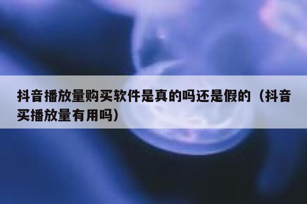 抖音播放量购买软件是真的吗还是假的（抖音买播放量有用吗） 第1张