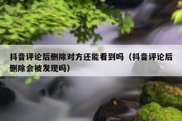 抖音评论后删除对方还能看到吗（抖音评论后删除会被发现吗） 第1张