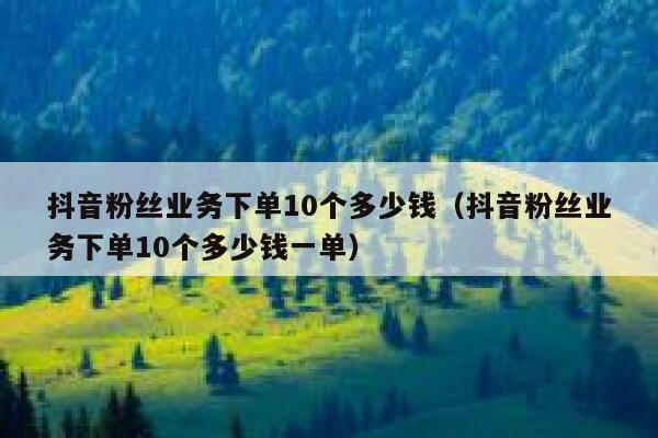 抖音粉丝业务下单10个多少钱（抖音粉丝业务下单10个多少钱一单） 第1张