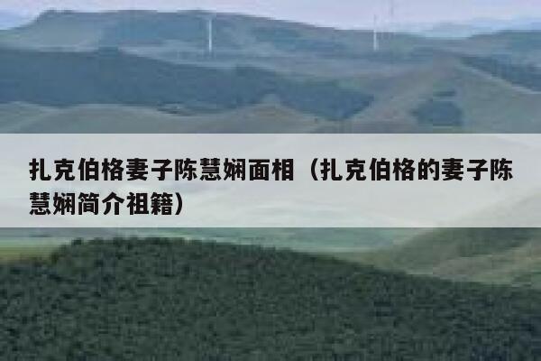 扎克伯格妻子陈慧娴面相（扎克伯格的妻子陈慧娴简介祖籍） 第1张
