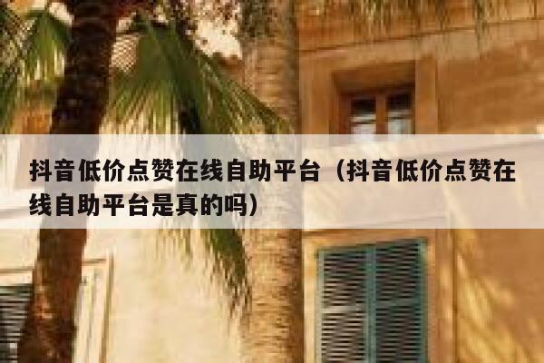 抖音低价点赞在线自助平台（抖音低价点赞在线自助平台是真的吗） 第1张