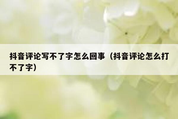 抖音评论写不了字怎么回事（抖音评论怎么打不了字） 第1张