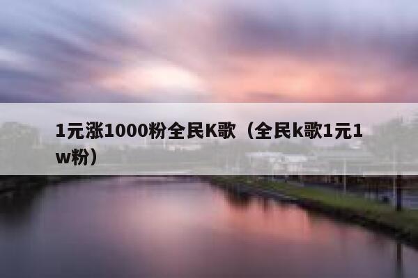 1元涨1000粉全民K歌（全民k歌1元1w粉） 第1张