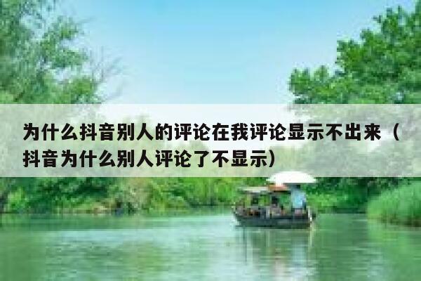 为什么抖音别人的评论在我评论显示不出来（抖音为什么别人评论了不显示） 第1张