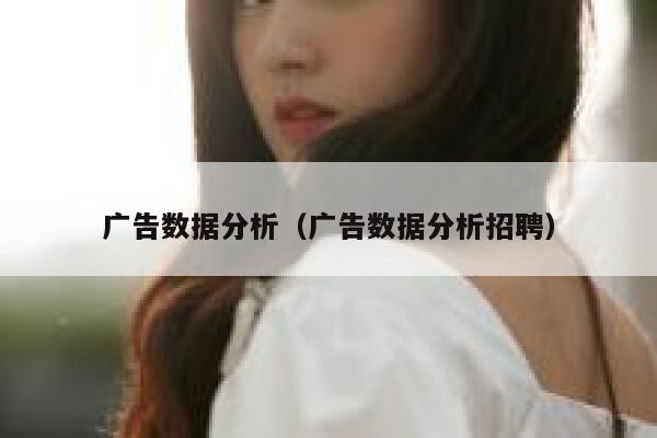 广告数据分析（广告数据分析招聘） 第1张