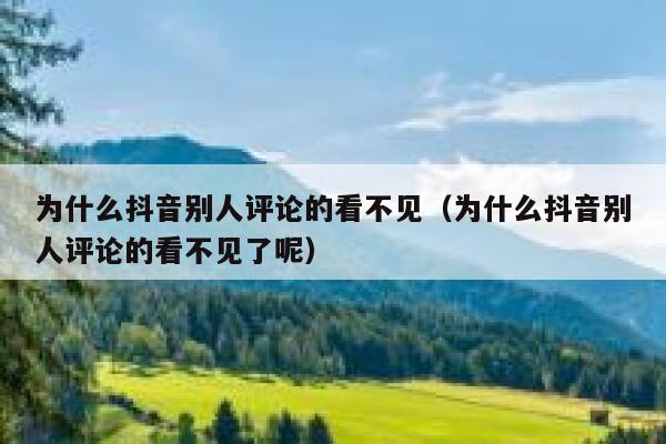 为什么抖音别人评论的看不见（为什么抖音别人评论的看不见了呢） 第1张