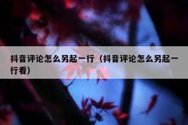 抖音评论怎么另起一行（抖音评论怎么另起一行看） 第1张
