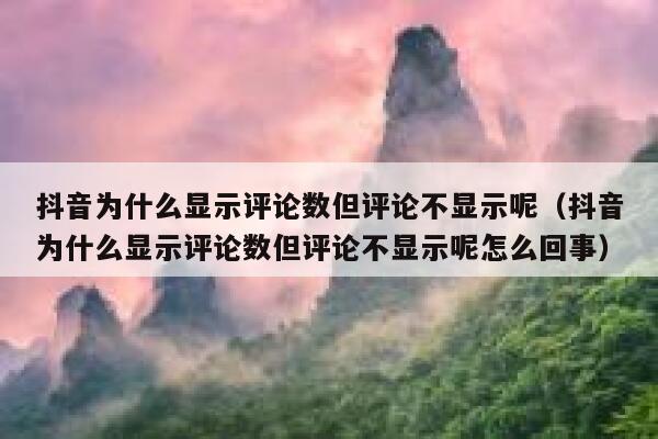 抖音为什么显示评论数但评论不显示呢（抖音为什么显示评论数但评论不显示呢怎么回事） 第1张