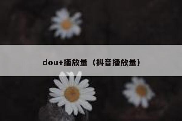 dou+播放量（抖音播放量） 第1张
