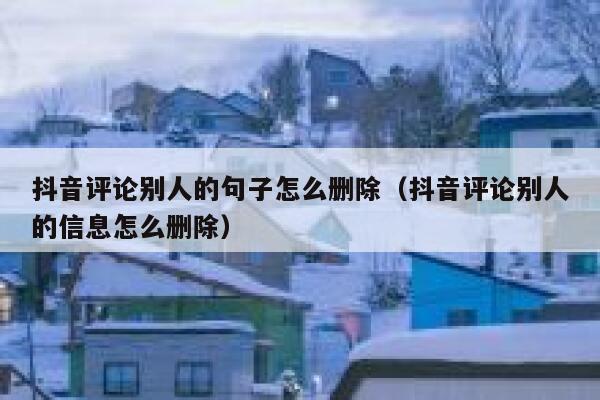 抖音评论别人的句子怎么删除（抖音评论别人的信息怎么删除） 第1张