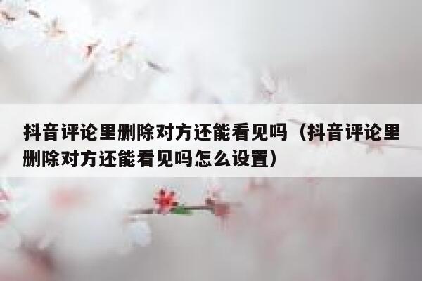 抖音评论里删除对方还能看见吗（抖音评论里删除对方还能看见吗怎么设置） 第1张