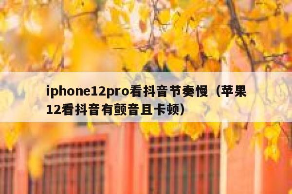 iphone12pro看抖音节奏慢（苹果12看抖音有颤音且卡顿） 第1张