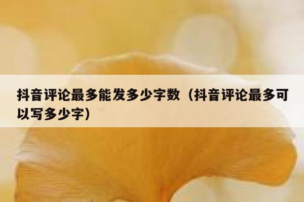 抖音评论最多能发多少字数(抖音评论最多可以写多少字) 第1张 抖音评论最多能发多少字数(抖音评论最多可以写多少字) 第1张