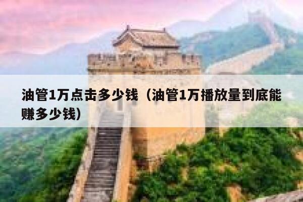 油管1万点击多少钱（油管1万播放量到底能赚多少钱） 第1张