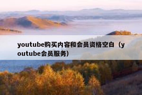 youtube购买内容和会员资格空白（youtube会员服务） 第1张