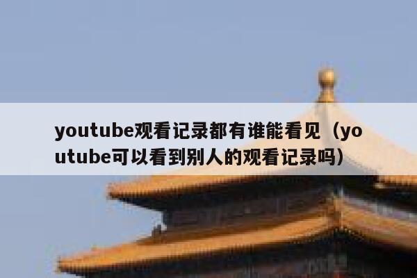 youtube观看记录都有谁能看见（youtube可以看到别人的观看记录吗） 第1张