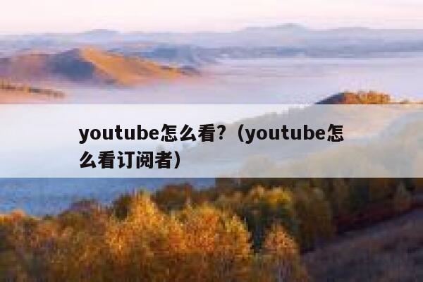youtube怎么看?(youtube怎么看订阅者) 第1张 youtube怎么看?(youtube怎么看订阅者) 第1张