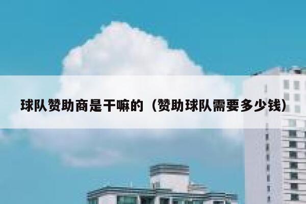 球队赞助商是干嘛的（赞助球队需要多少钱） 第1张