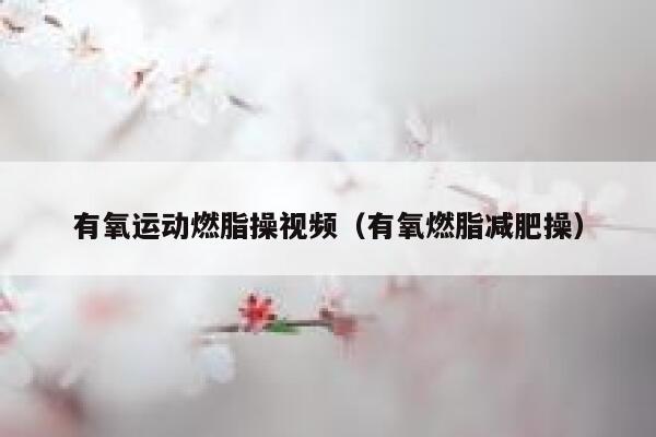 有氧运动燃脂操视频（有氧燃脂减肥操） 第1张