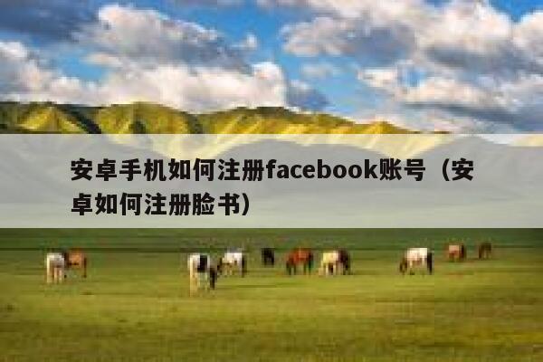 安卓手机如何注册facebook账号（安卓如何注册脸书） 第1张