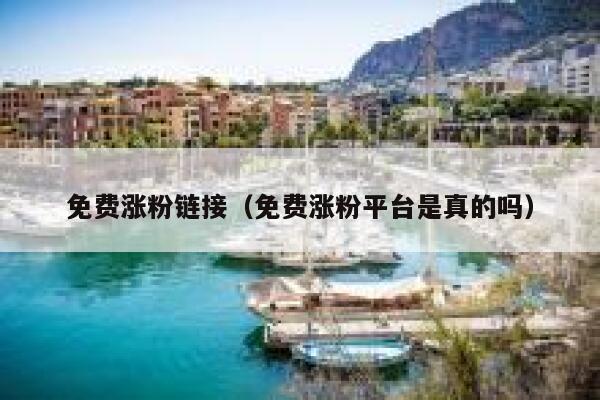 免费涨粉链接（免费涨粉平台是真的吗） 第1张