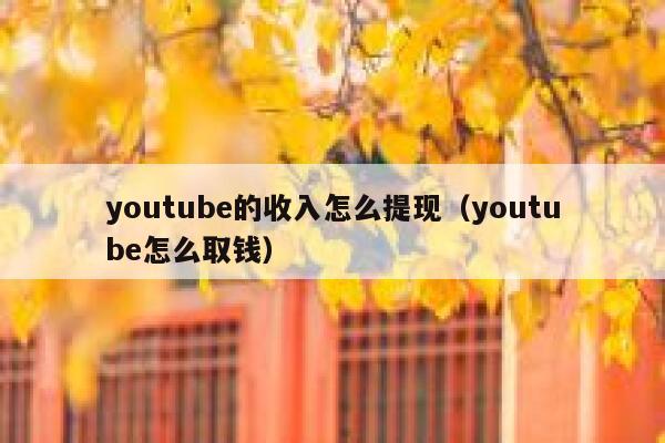 youtube的收入怎么提现（youtube怎么取钱） 第1张