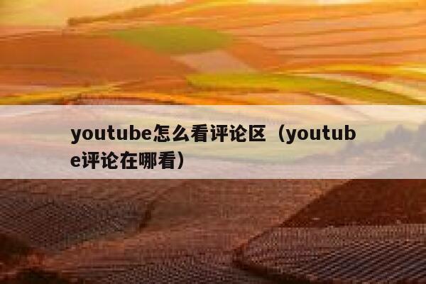 youtube怎么看评论区（youtube评论在哪看） 第1张